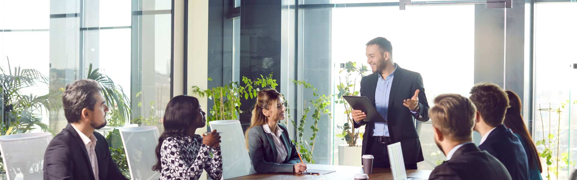 A group of professionals in a meeting